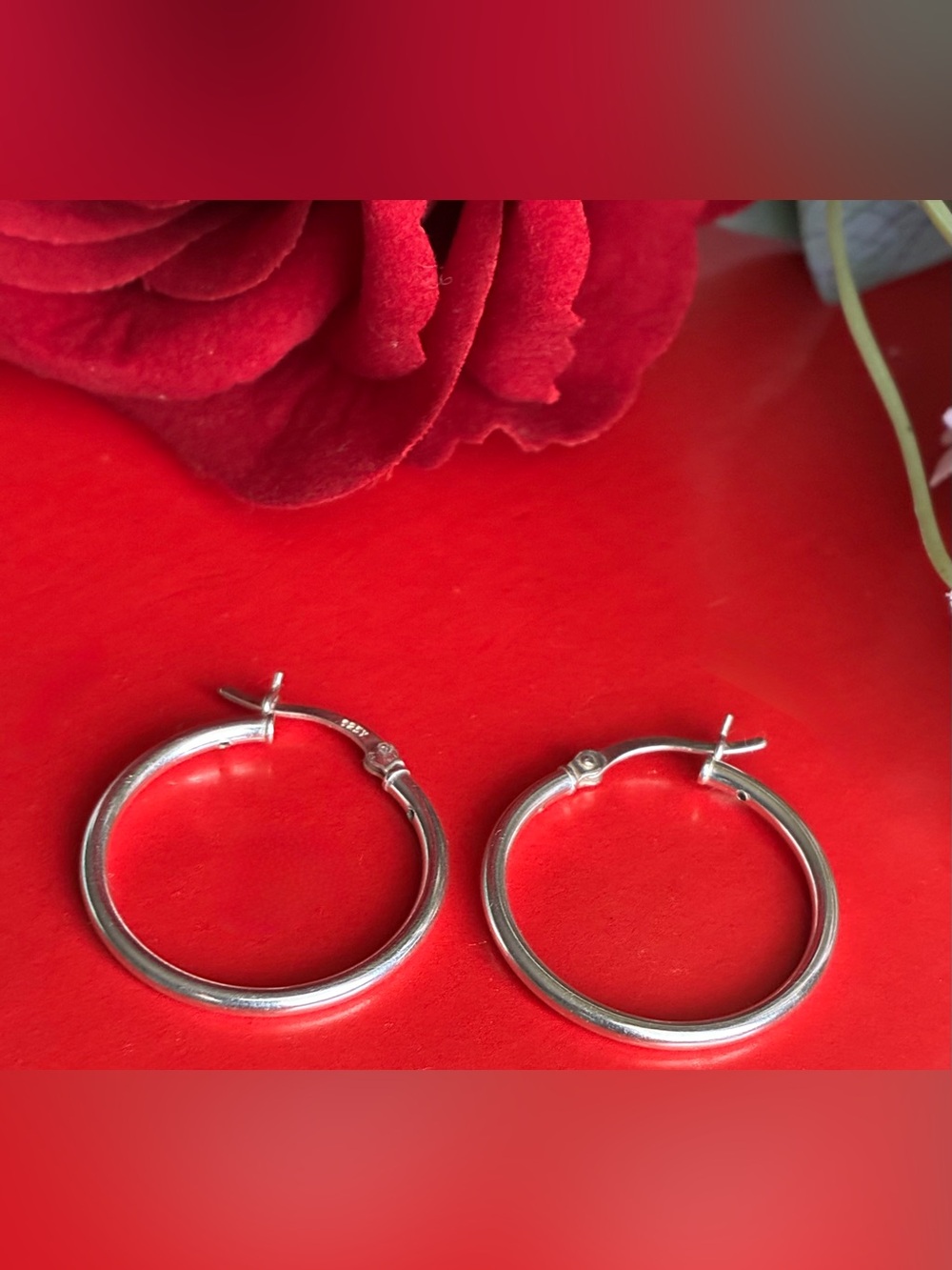 925 Silver Earrings,Silver Hoop Earrings - Classic Women’s Hoops - Picture 5 of 6